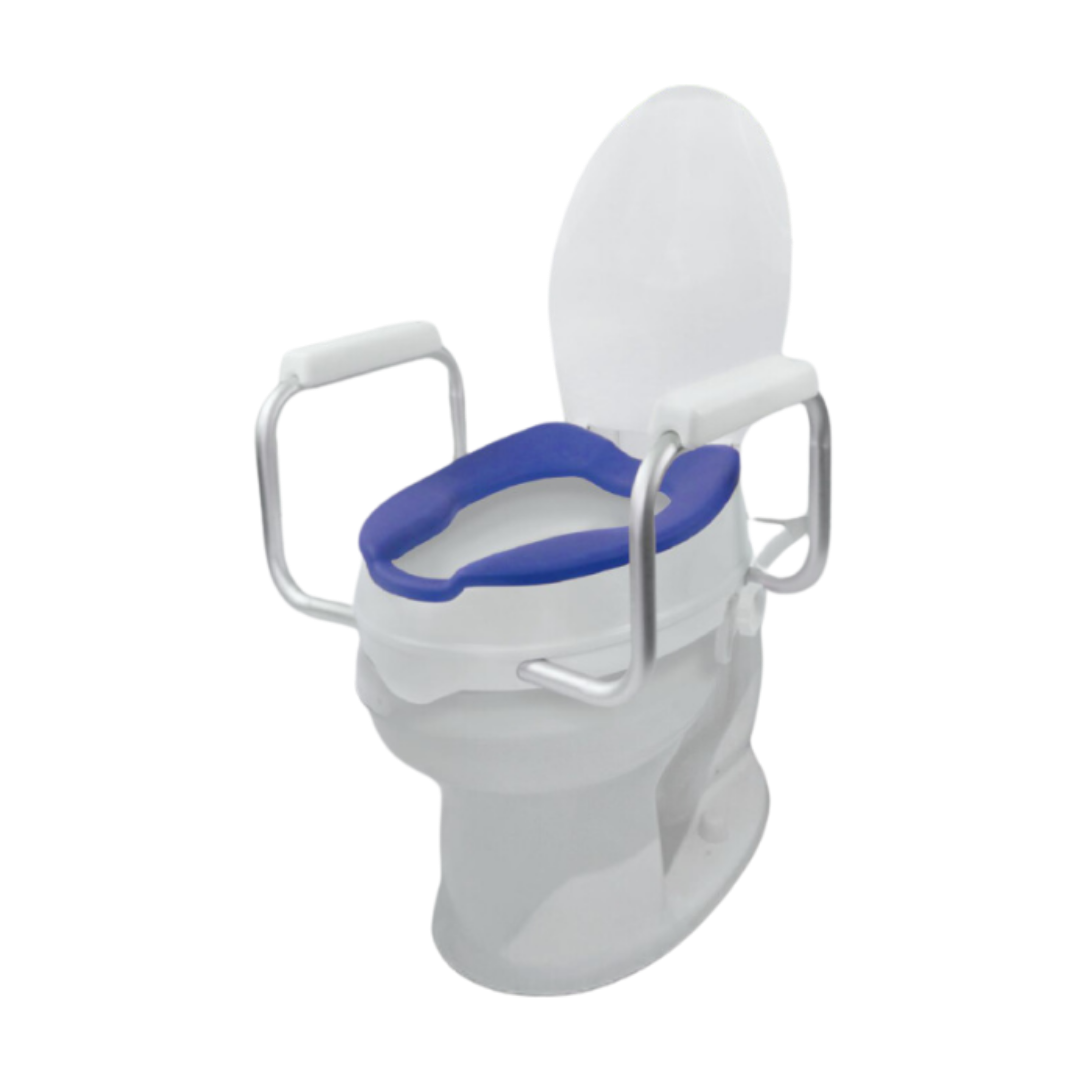 4" Raised Toilet Seat with Lid & Armrest